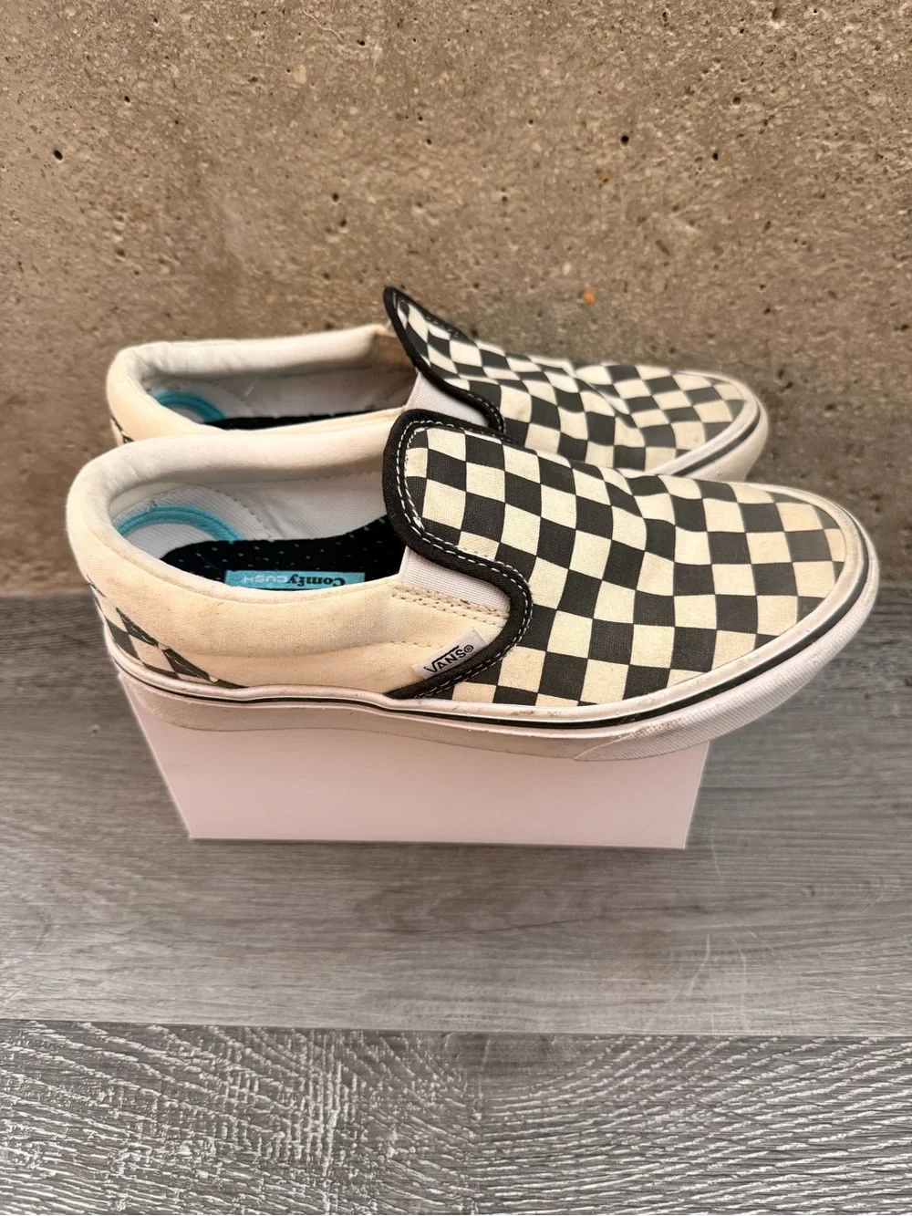 Vans Checkerboard Slip-On Loafers - Black & White